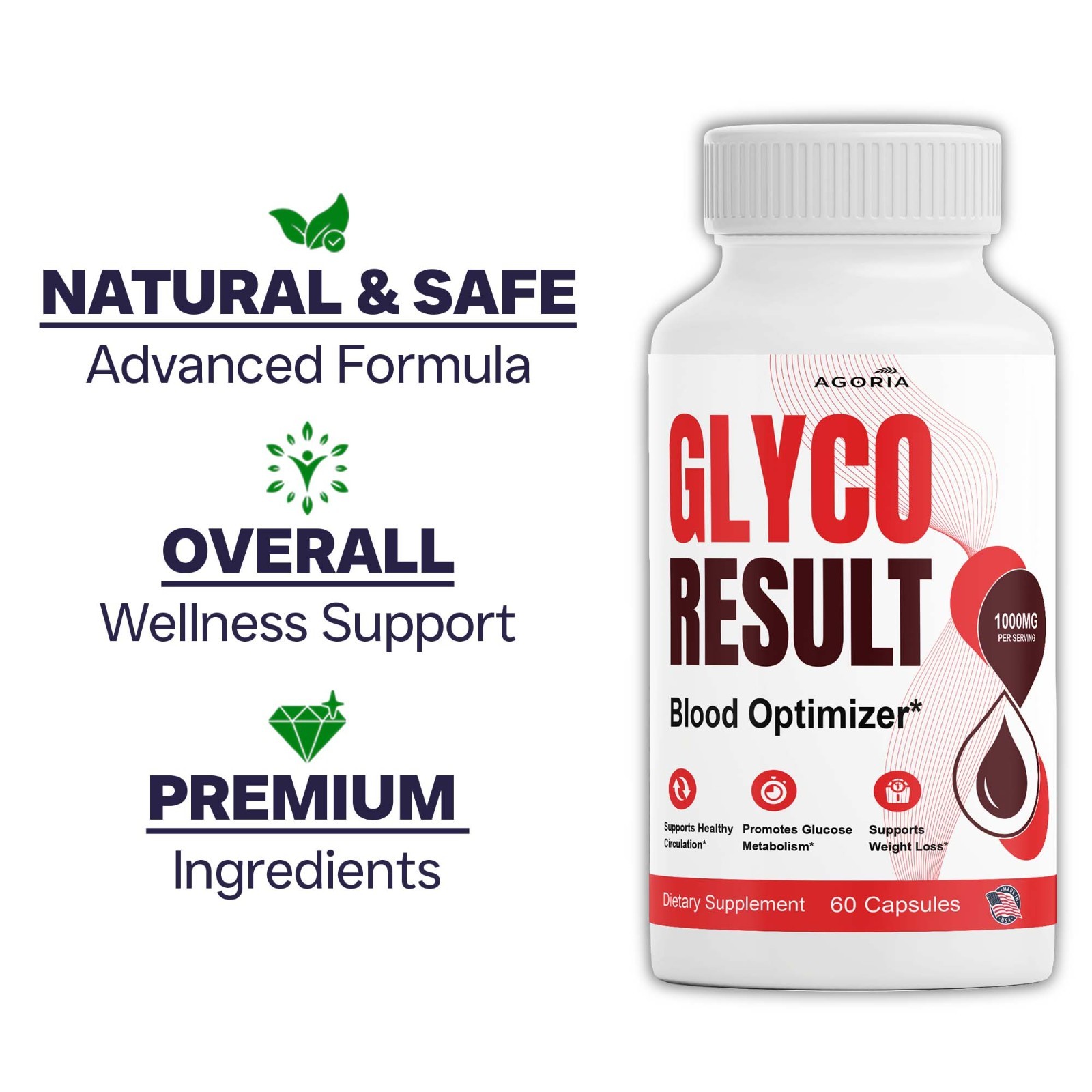 (1 Pack) Glyco Result Advanced Blood Health Support Formula, GlycoResult Pills