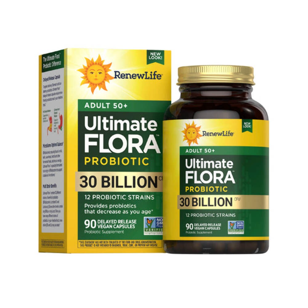 Renew Life Probiotic Adult 50 Plus Probiotic Capsules, Daily Supplement Supports