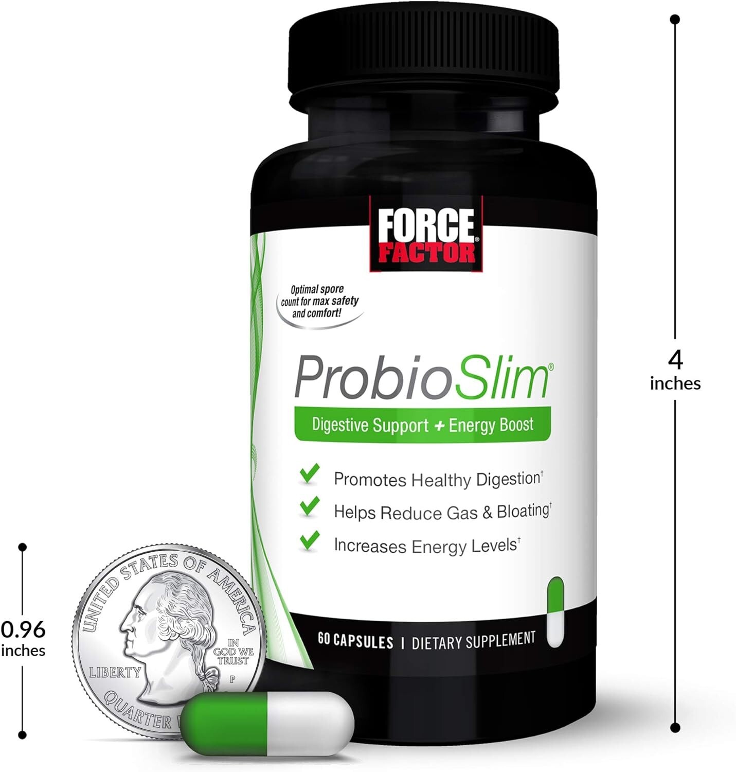 Force Factor ProbioSlim Probiotic Supplement, 120 Capsules (Twin Pack)