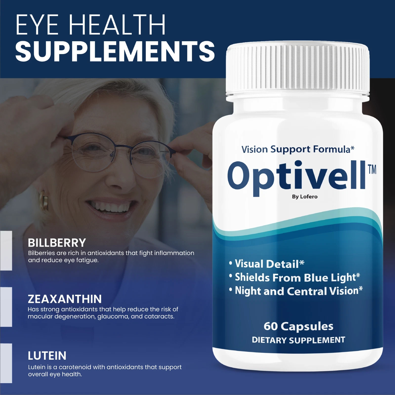 10 pack Optivell Vision Support Formula Pills, Opti Vell Eye Health