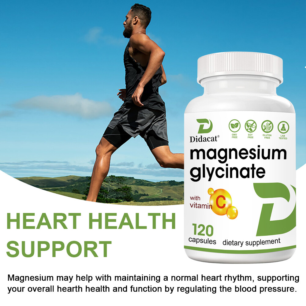 Magnesium Glycinate 1000mg – 30/60/120Caps For Sleep, Stress Relief Support Bone