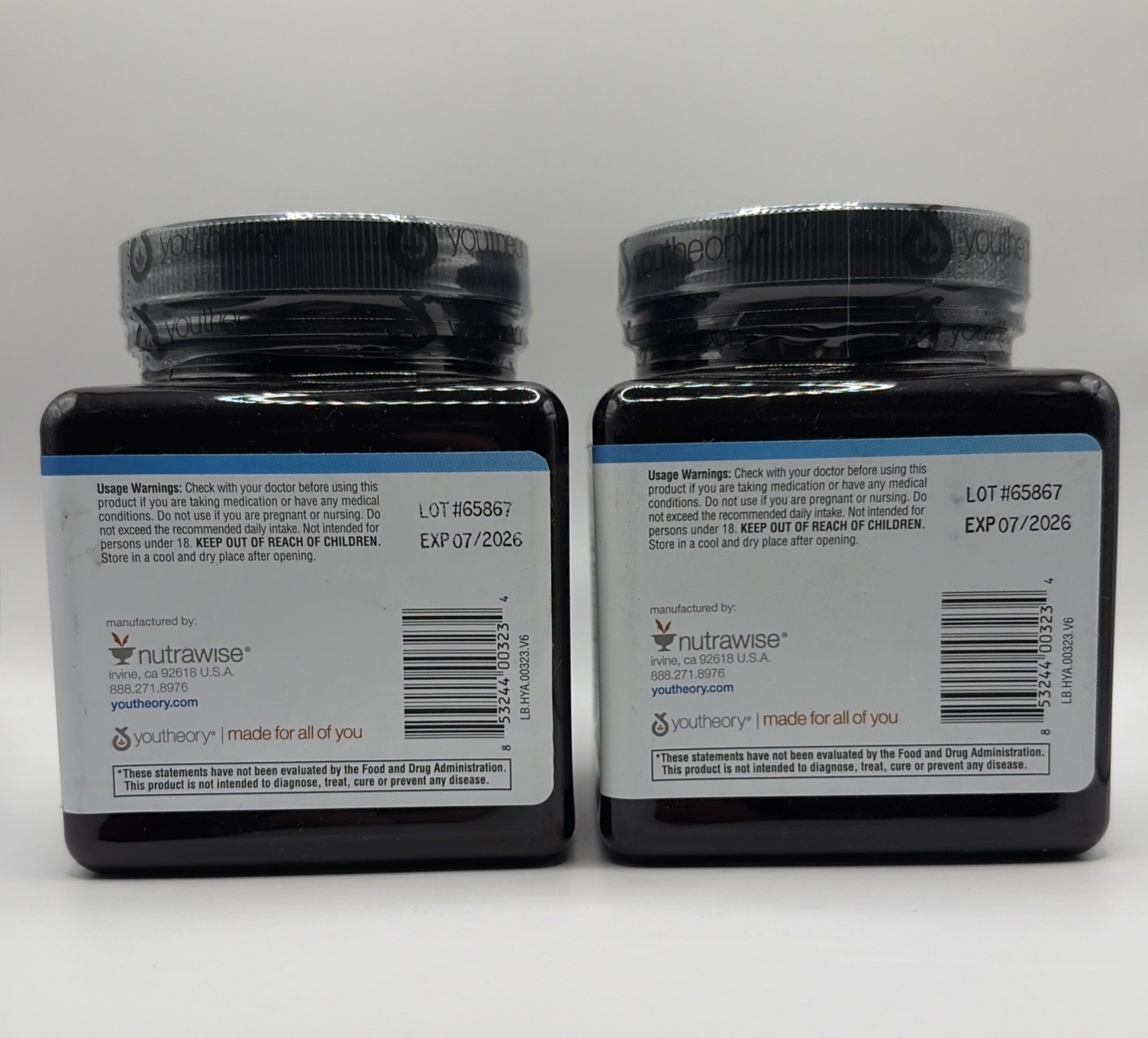 Lot of 2-Youtheory Hyaluronic Acid Advanced Formula Joint Skin Support 120 Tabs