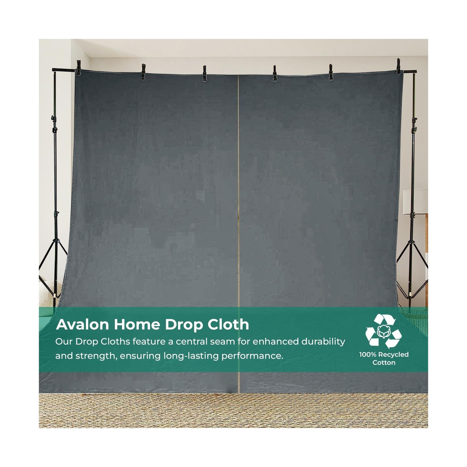 Canvas Drop Cloth for Painting 9×6 feet Pack of 2-8oz Painters … FAST USA SHIP