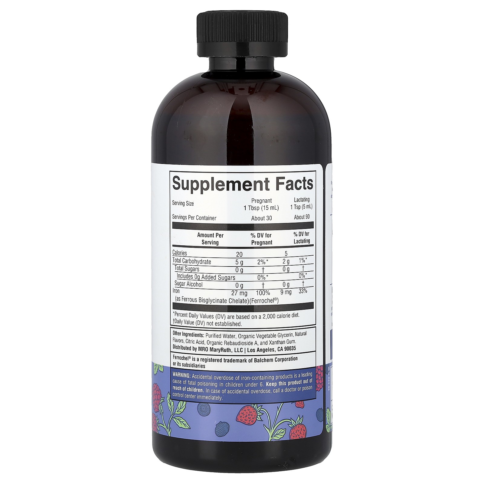 Vegan Liquid Iron Prenatal & Postnatal, Berry, 15.22 fl oz (450 ml)
