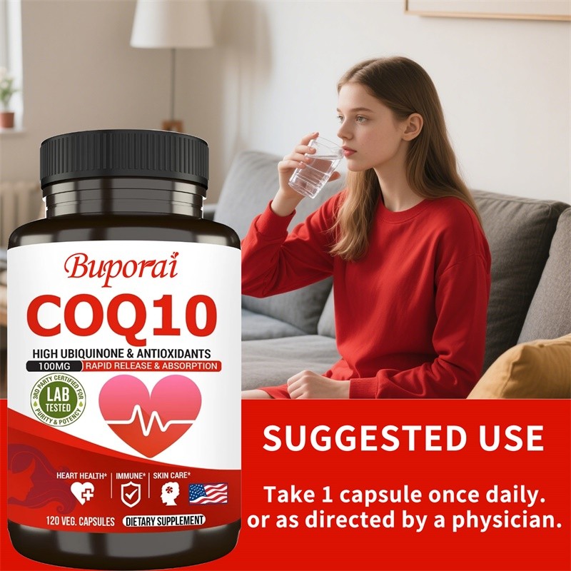 CoQ10 120pcs,Promotes Blood Circulation,Supports Heart and Blood Pressure Health