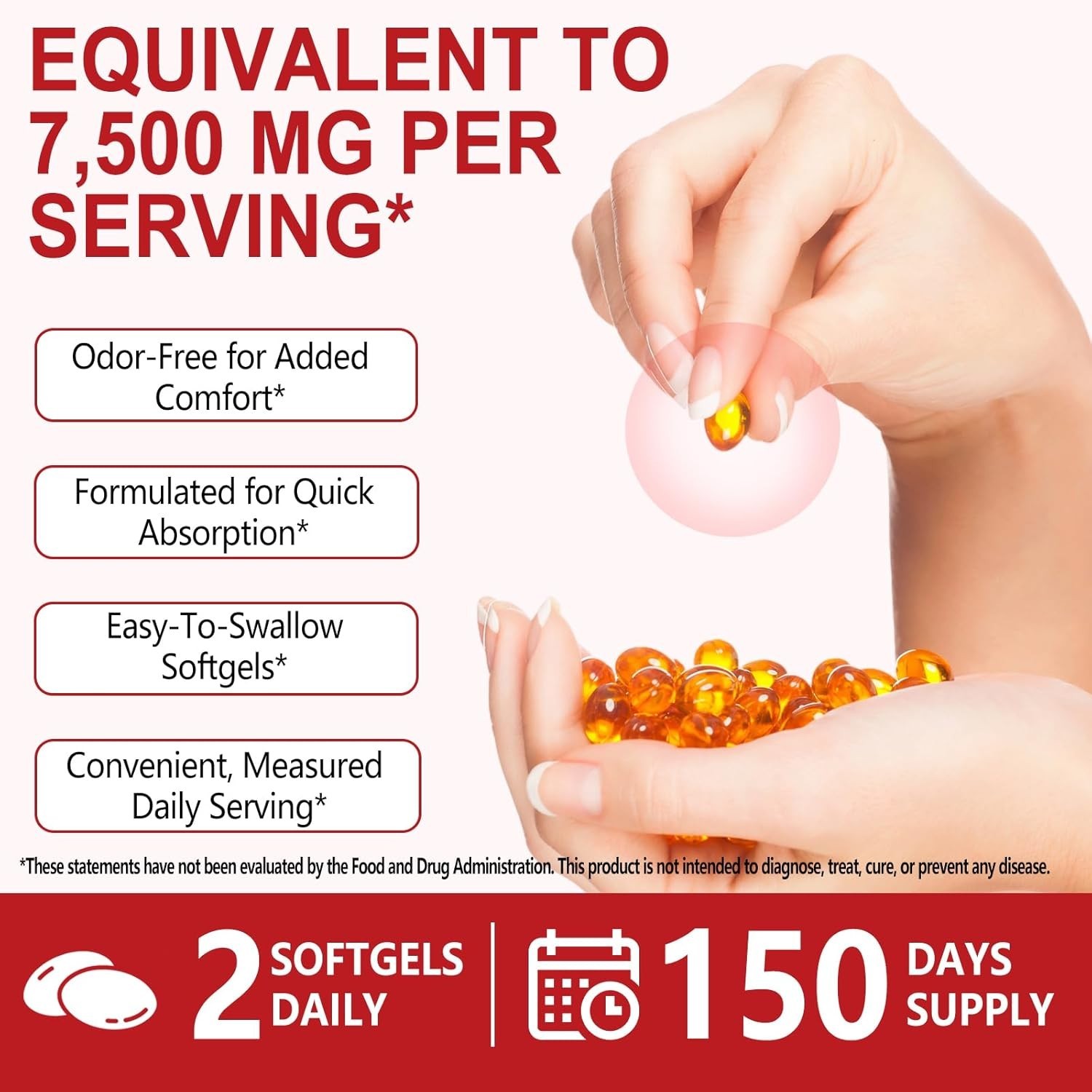 Odorless Garlic 7500Mg per Servings, 300 Softgels | 2 Years Aged Garlic Extra..