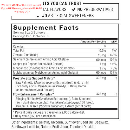 Force Factor Prostate, 3-Pack, Saw Palmetto and 60 Count (Pack of 3), White