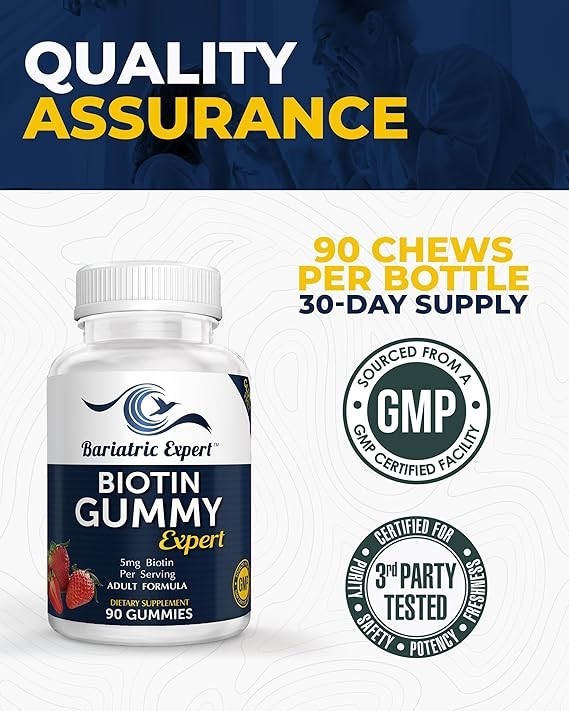 Bariatric Expert Biotin Vitamin Fast-Melting Supplement 90 Count for Adults