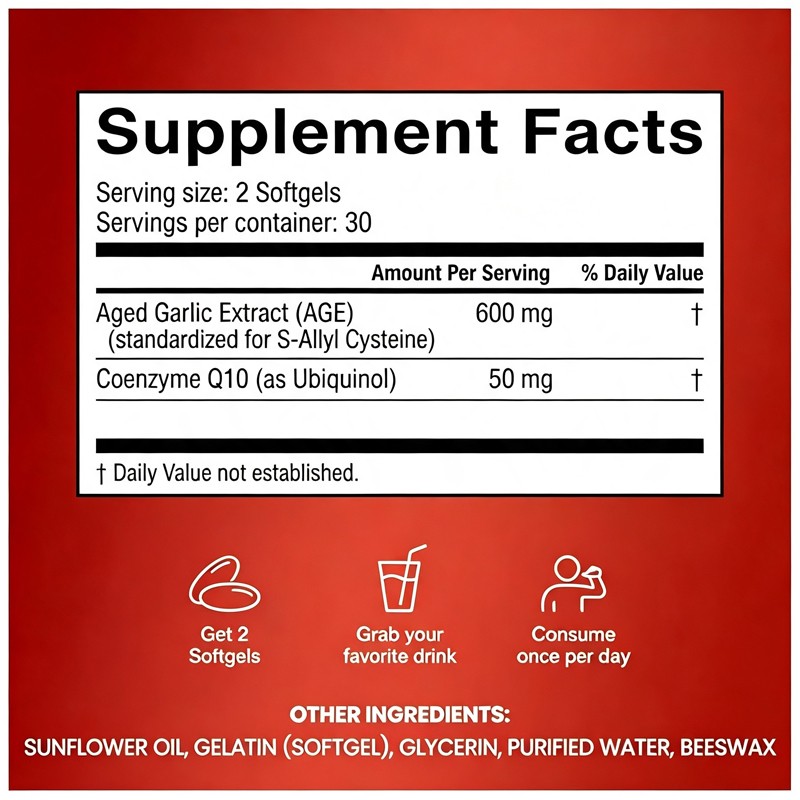 1-5x Resilia Aged Garlic 600 mg Soft Gels (60 Count) Odorless Aged Garlic Extra