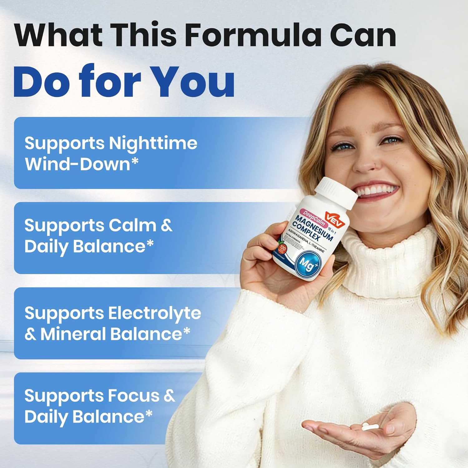 DeepCalm Magnesium Complex for Women ?C 15-in-1 Glycinate & Citrate Capsules