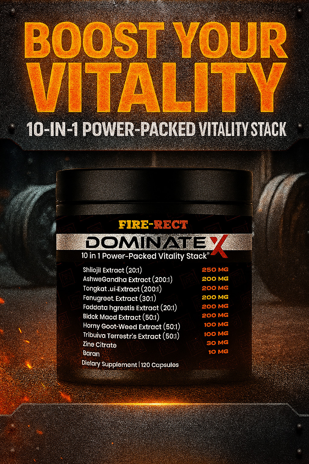 Dynamate X 10 in 1 Masculinity Maximizer Supplement for Men POWERFUL & EXTRACT