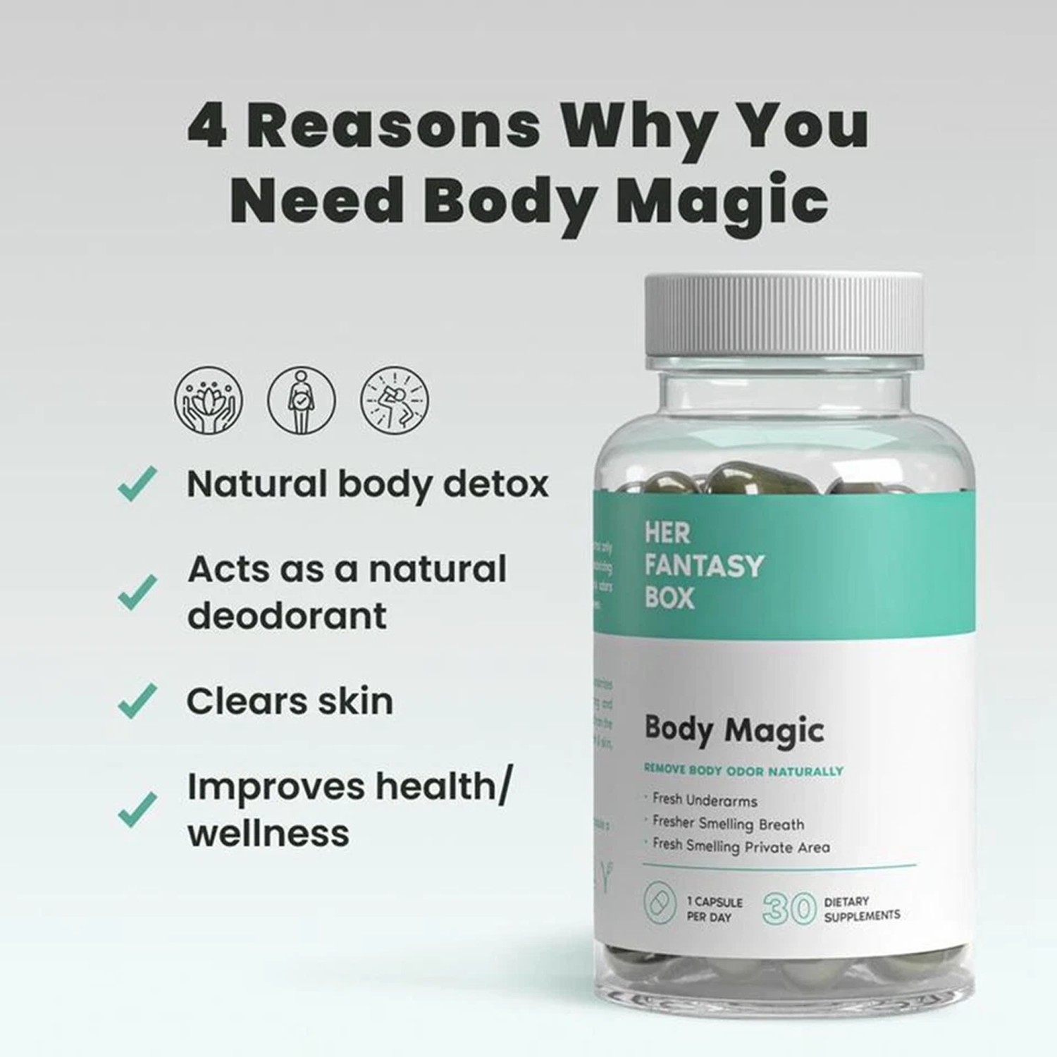 2 BOTTLES—NEW LUXRY Her Fantasy Box | Body Magic Chlorophyll – 30 Capsules