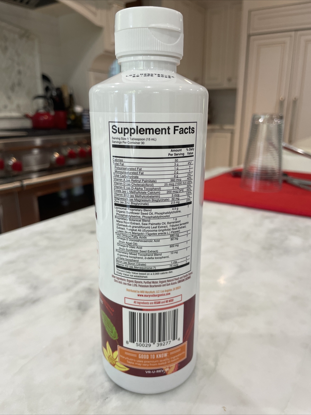 MaryRuth’s Men’s ´s 40+ Liquid Multivitamin Vanilla Peach, 15.22 fl oz (450ml)
