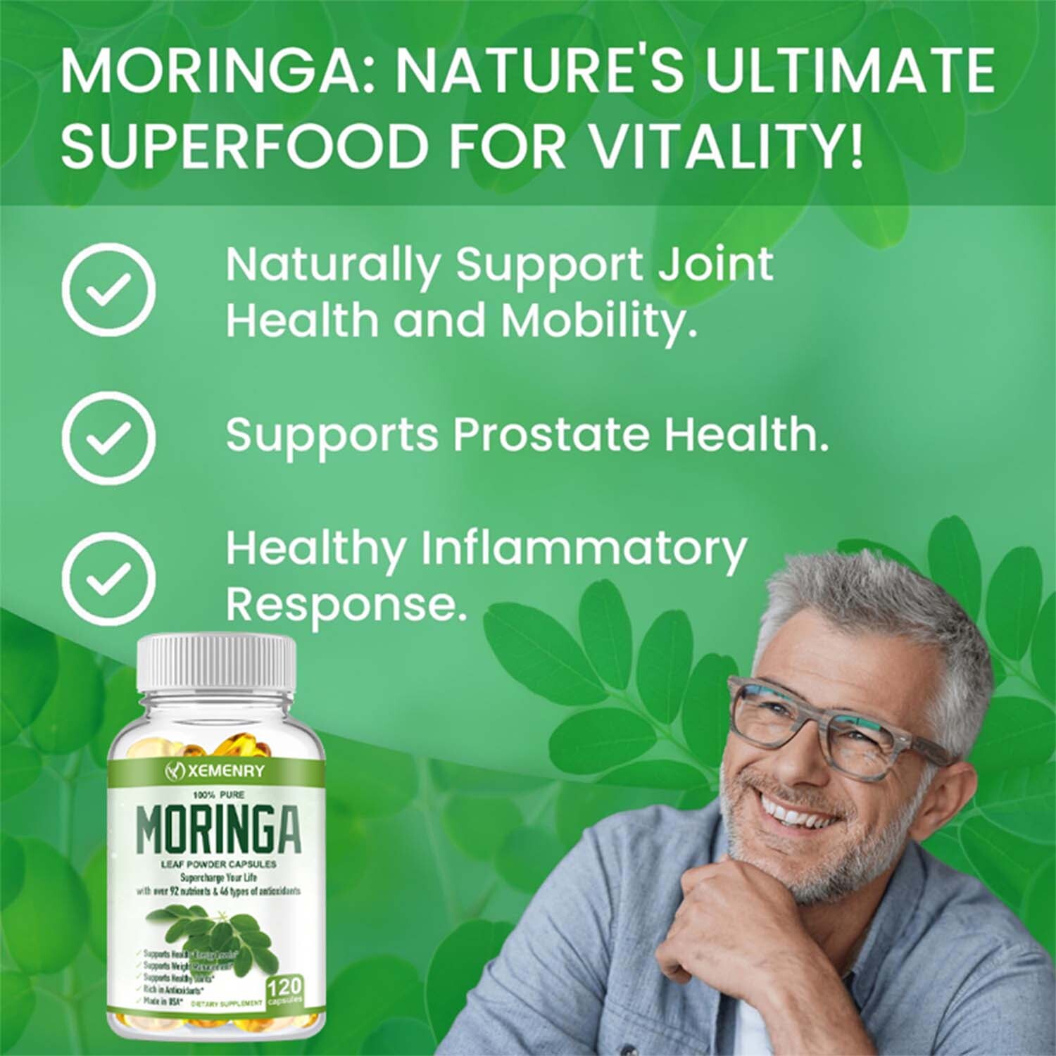 Moringa Capsules- Weight Management, Immune Booster, Energy & Metabolism Support