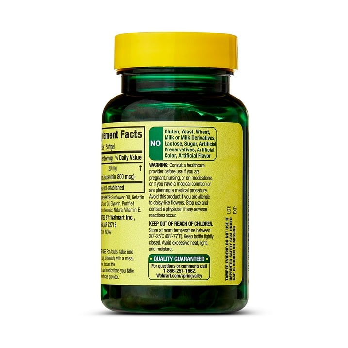 3 Pack Spring Valley Lutein with Zeaxanthin Softgels 20 mg 90 Count