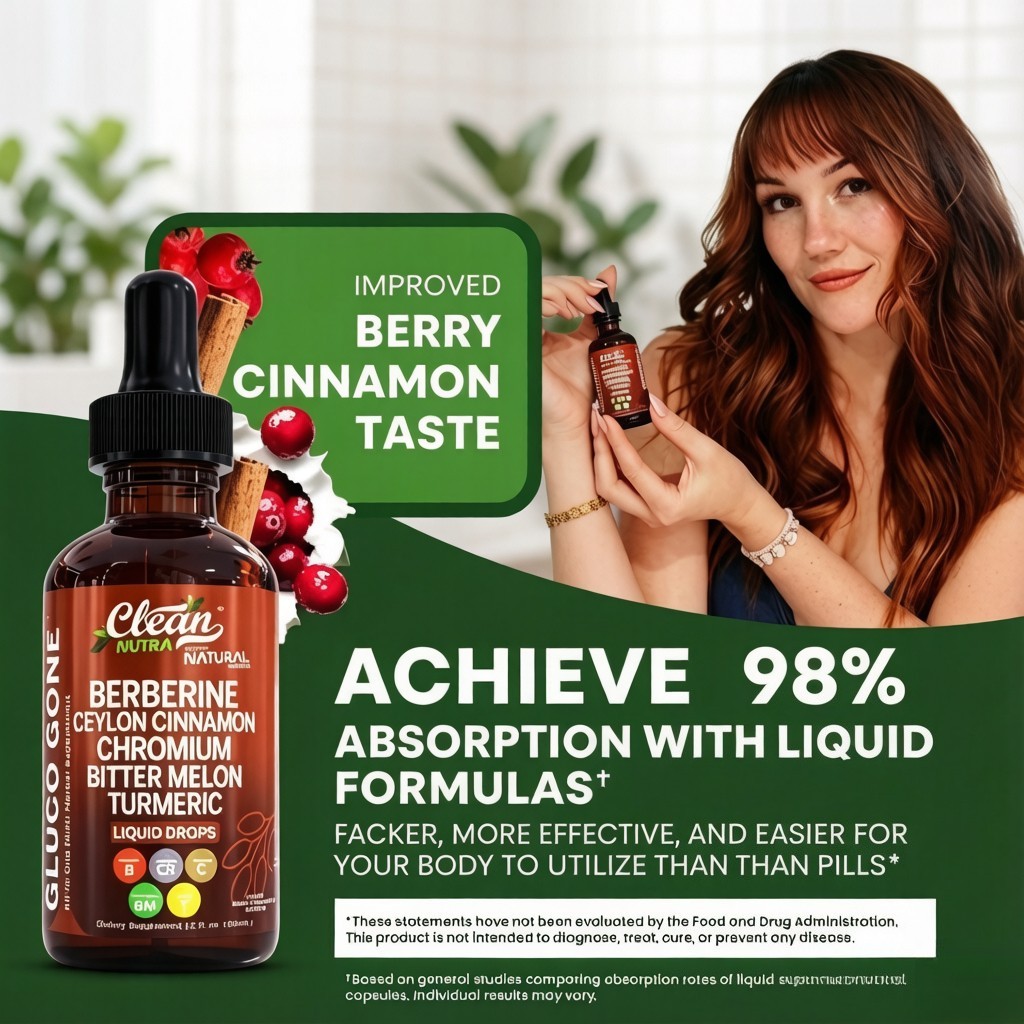 Clean Nutra Berberine & Cinnamon Drops – Liquid Metabolism Support, 2 fl oz