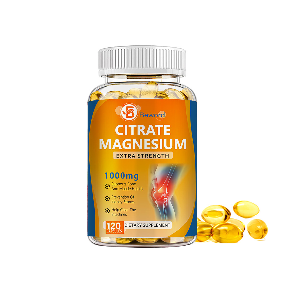 Magnesium Citrate Capsules 1000mg Per Serving – Highest Potency 120 Capsules