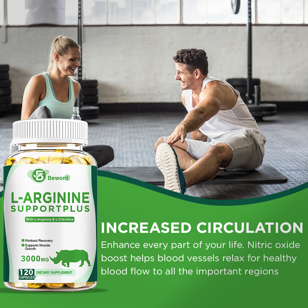 L-Arginine L-Citrulline 3000mg Extra Strength Nitric Oxide & Circulation Boost