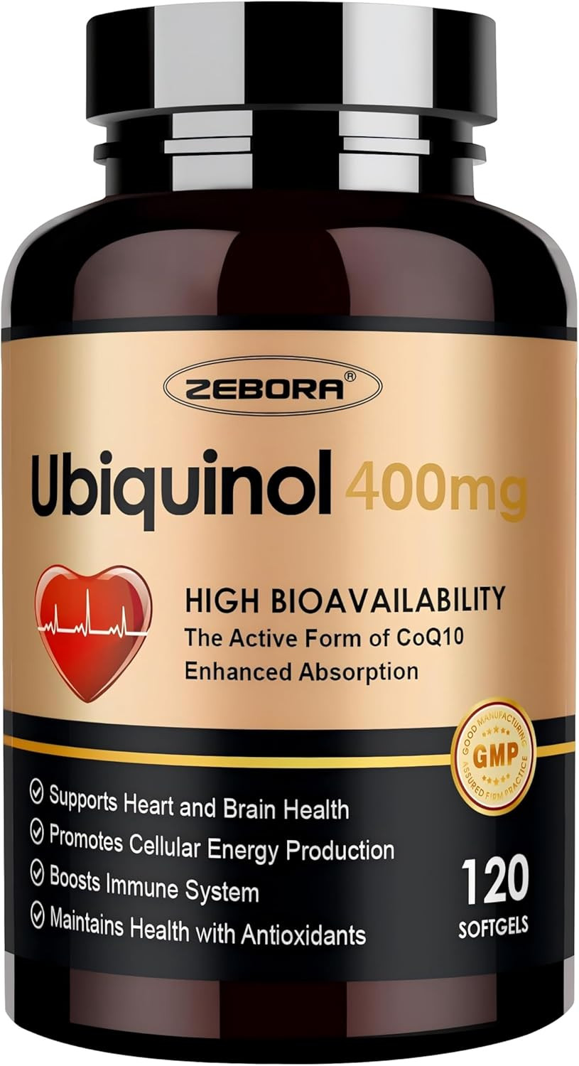 ZEBORA Ubiquinol CoQ10 400mg Softgels with Vitamin C & Vitamin E & Selenium, Max