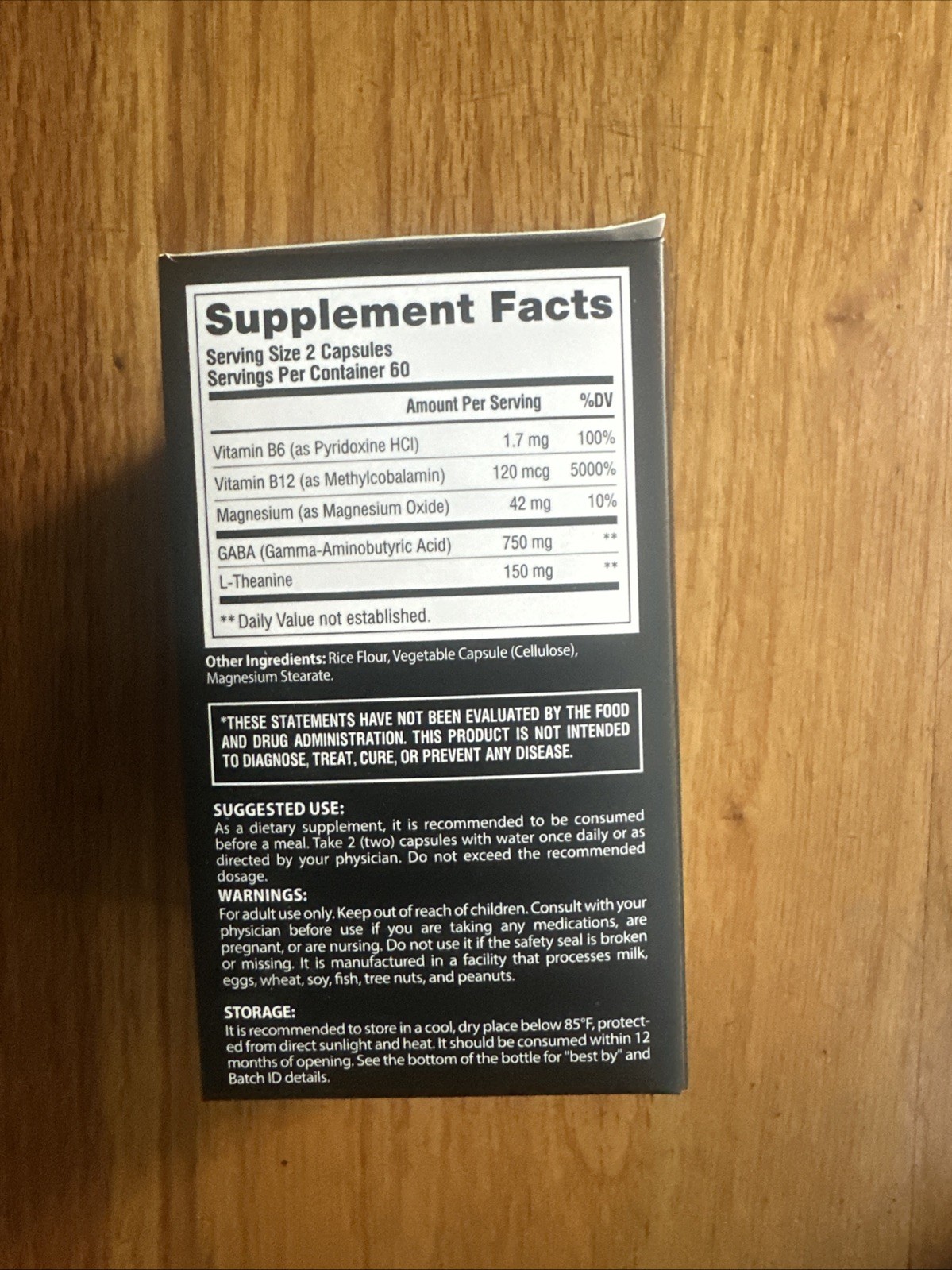 Nutra Harmony GABA L-Theanine 900 mg Magnesium, B12, B6 120 ct