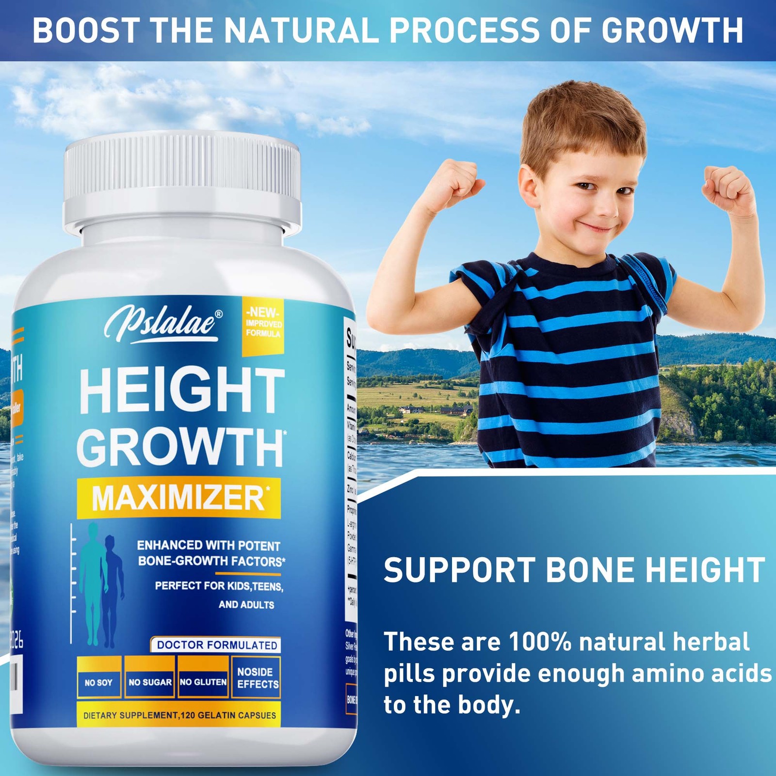 Height Growth Maximizer – Natural Height Increase Supplements – with Vitamin D