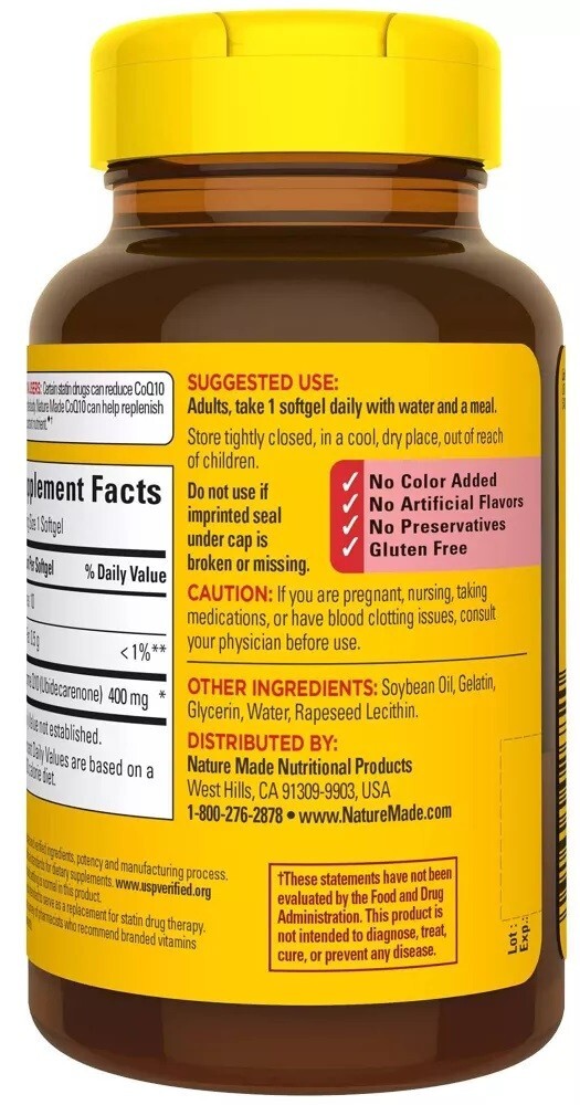 Nature Made CoQ10 400mg 90 Softgels Extra Strength Exp. 11/27 NEW & SEALED