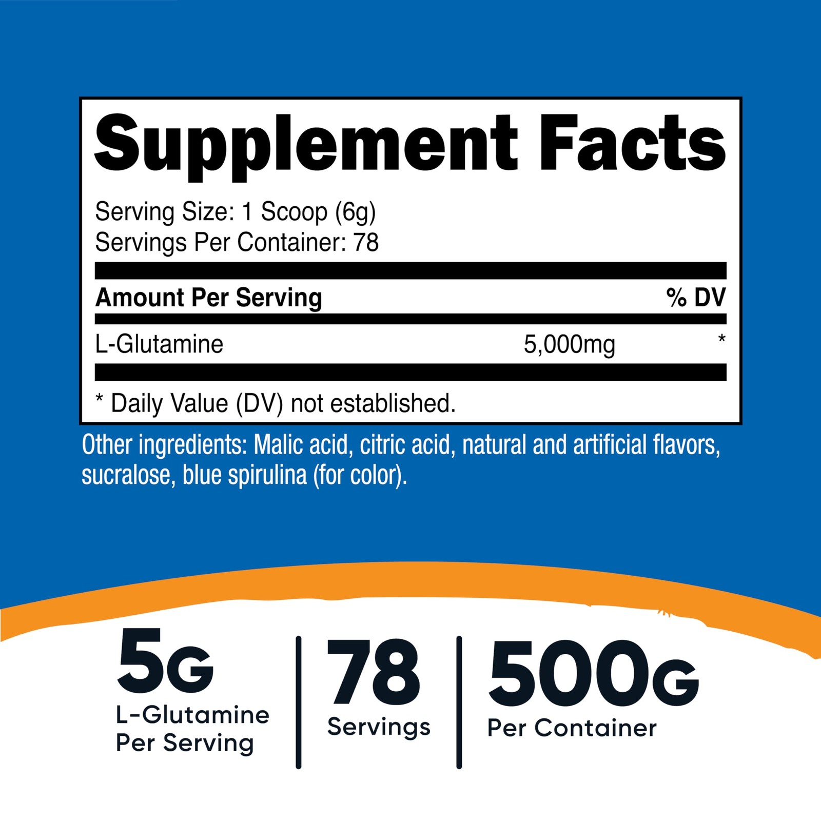 Nutricost L-Glutamine Powder (500 Grams) (Blue 1.1 Pound (Pack of 1), Red