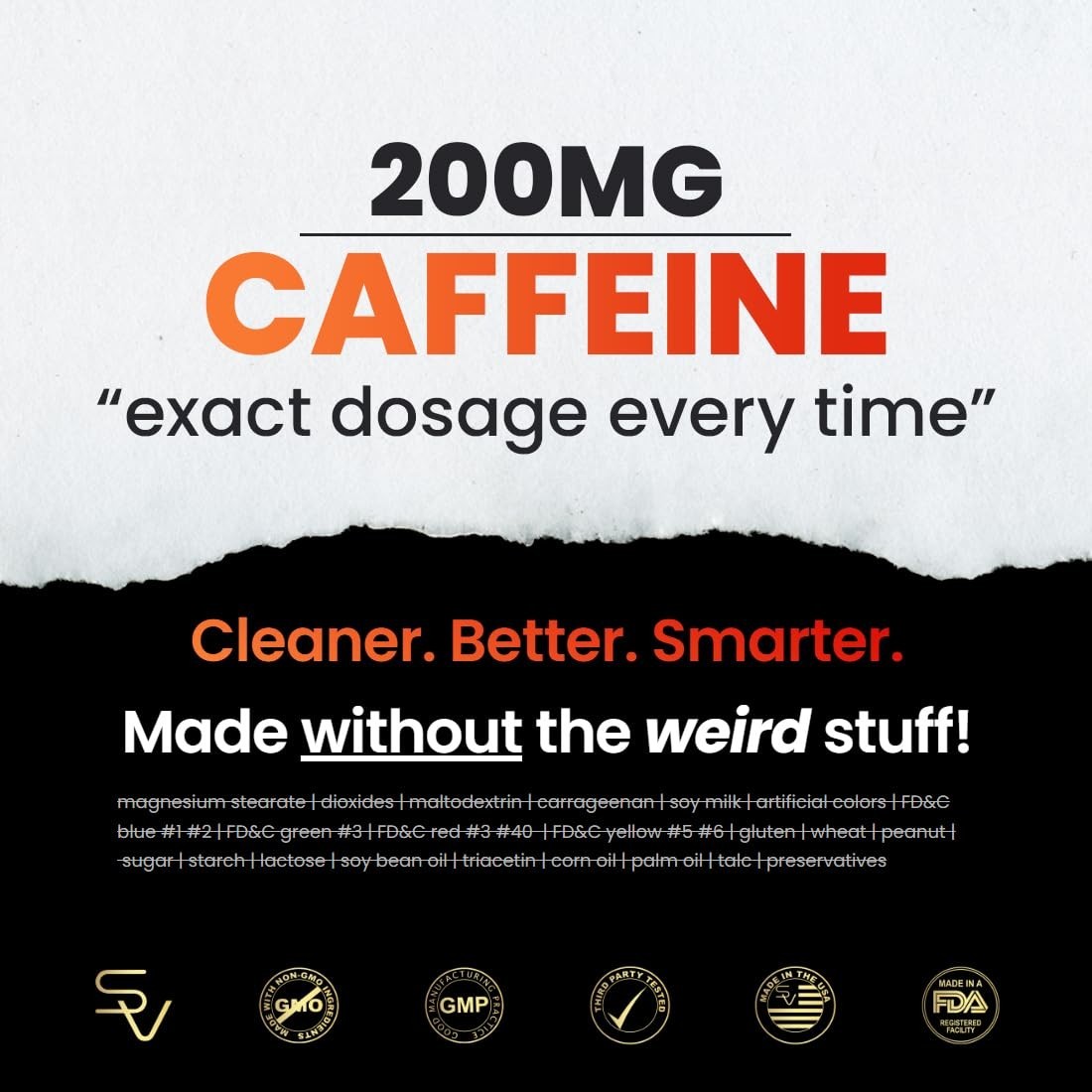 200mg Caffeine Pills with MCT Oil & L-Theanine – Energy, Focus, 50 Softgels