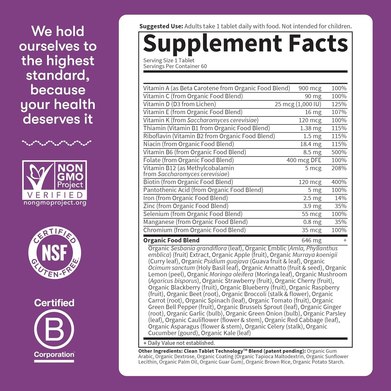 Garden of Life Women’s Once Daily Multivitamin 60 Capsules – Iron, Biotin
