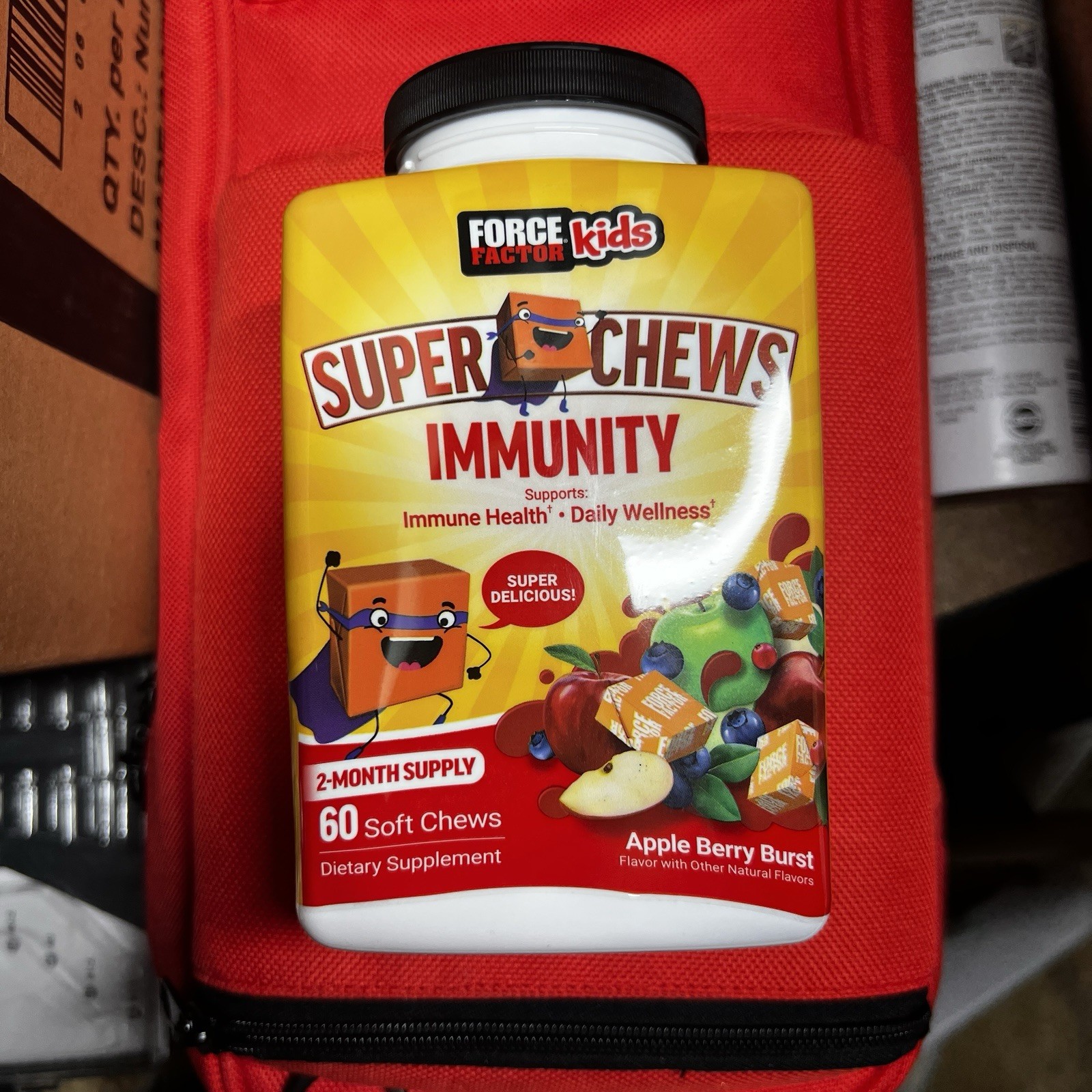 3x Force Factor Kids Super Chews Immunity Apple Berry Burst 60 Soft Chews