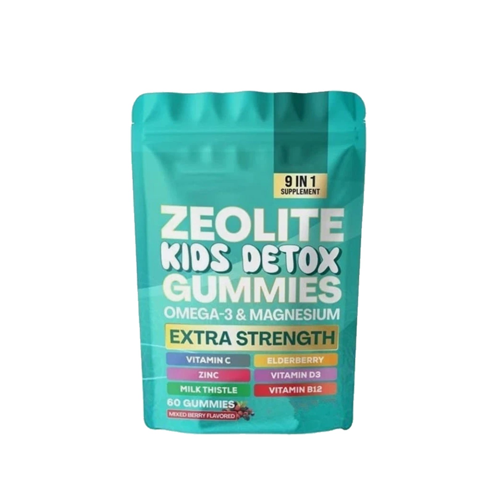 Detox Gummies Kids All-in-One Mixed Berry Flavored Zeolite 60 Gummies 1