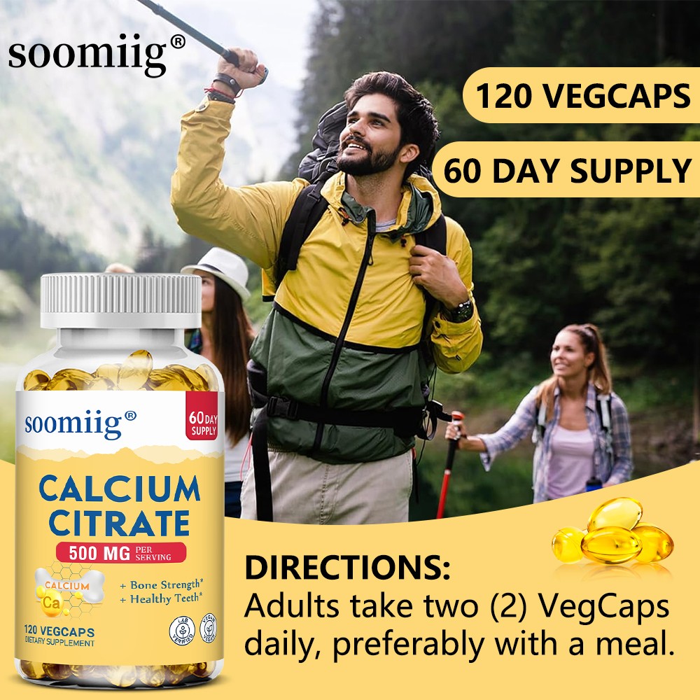 Calcium Citrate 500mg Healthy Bone,Teeth,Muscles Function Support 30/60/120 Caps