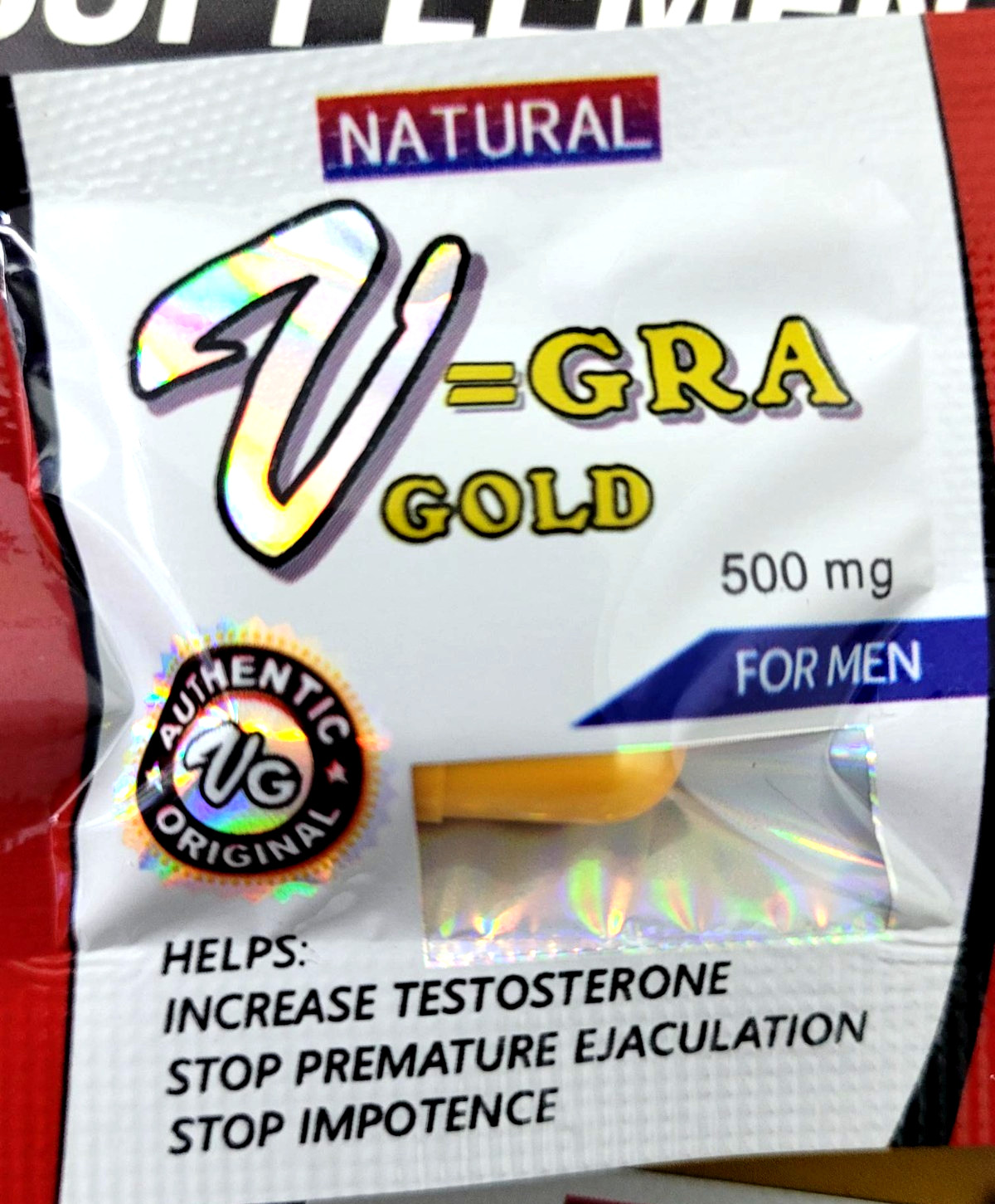 VG — V= GRA gold natural supplement for men – 20 COUNT – EXP 7/2028