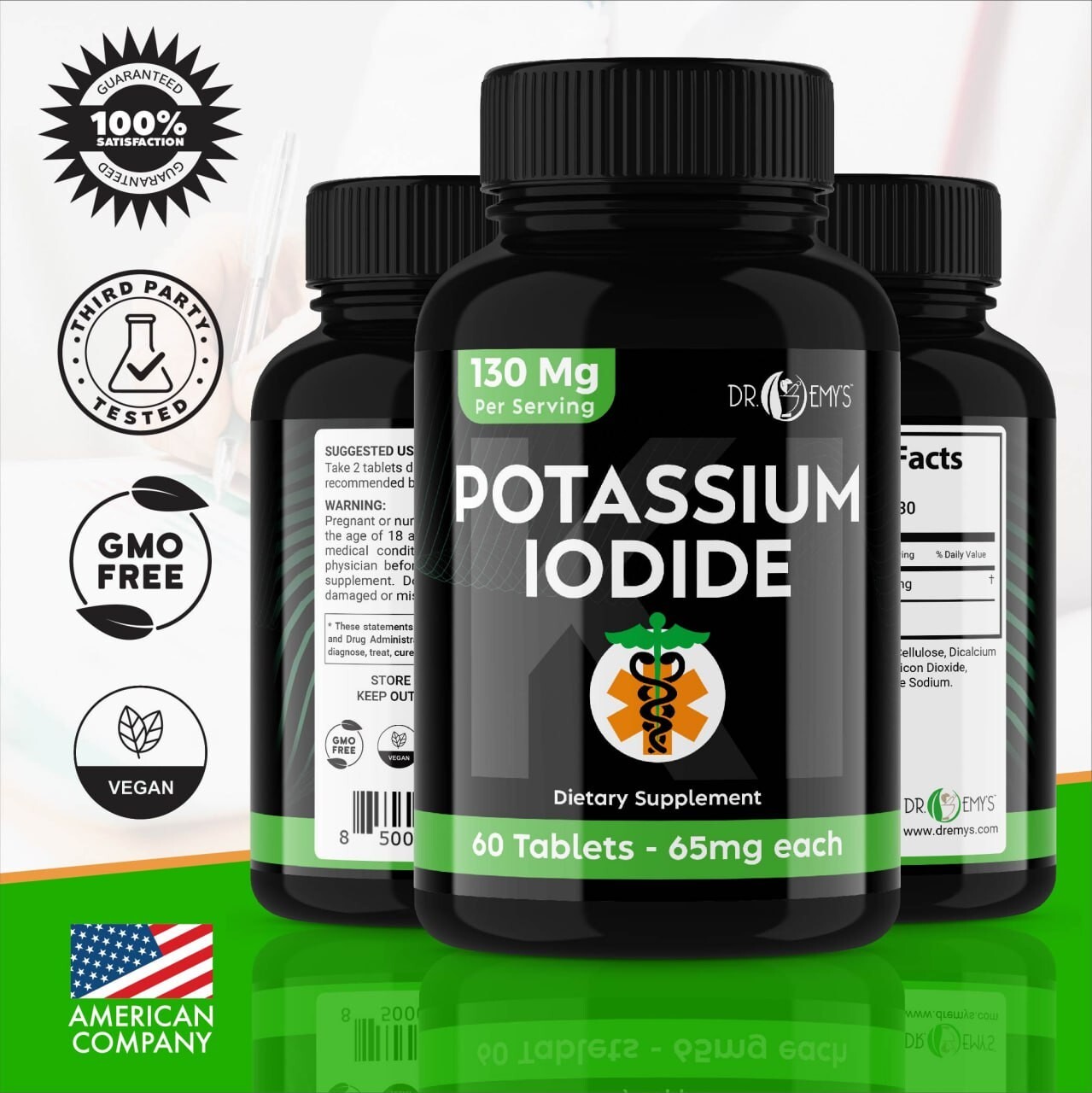 (2PK) – Potassium + Iodide Pills Tablets☆130 mg Supplement☆Survival Kit Fallout