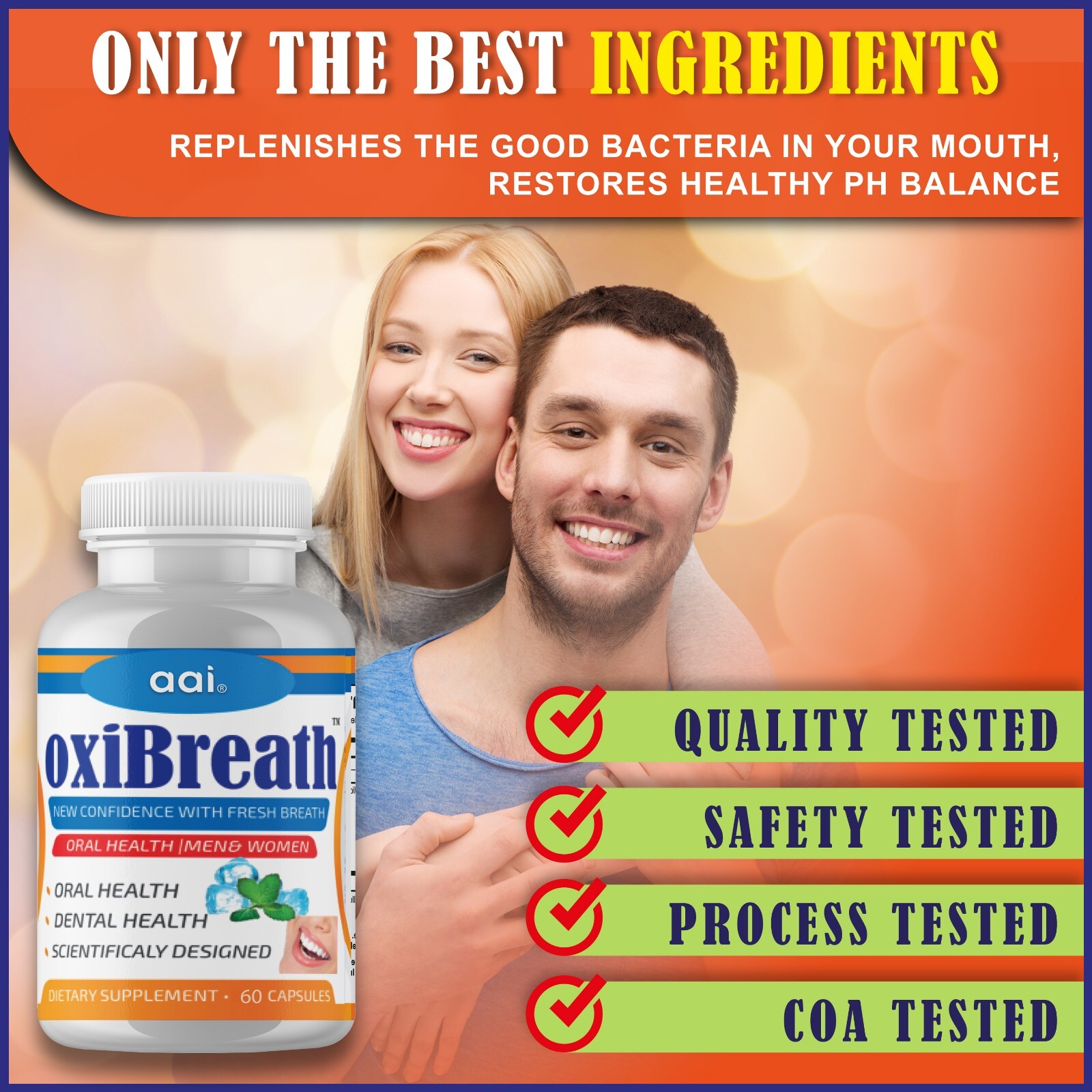 Combo Pack OxiBreath Breath Freshener,Bad Breath Odor Supplement for Men &Women