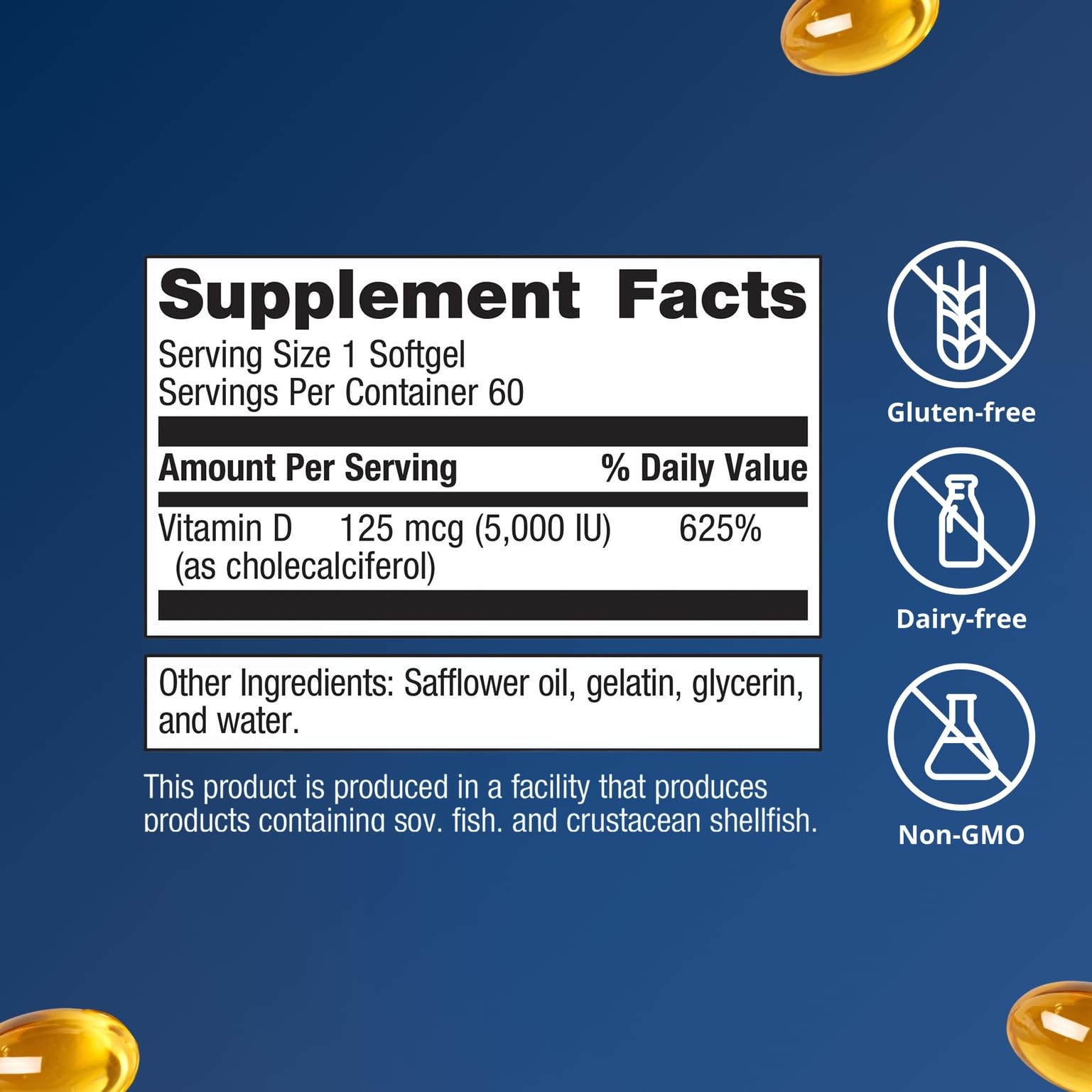 Metagenics Vitamin D3 5000 IU Supplement – High Potency 60 Count (Pack of 1)