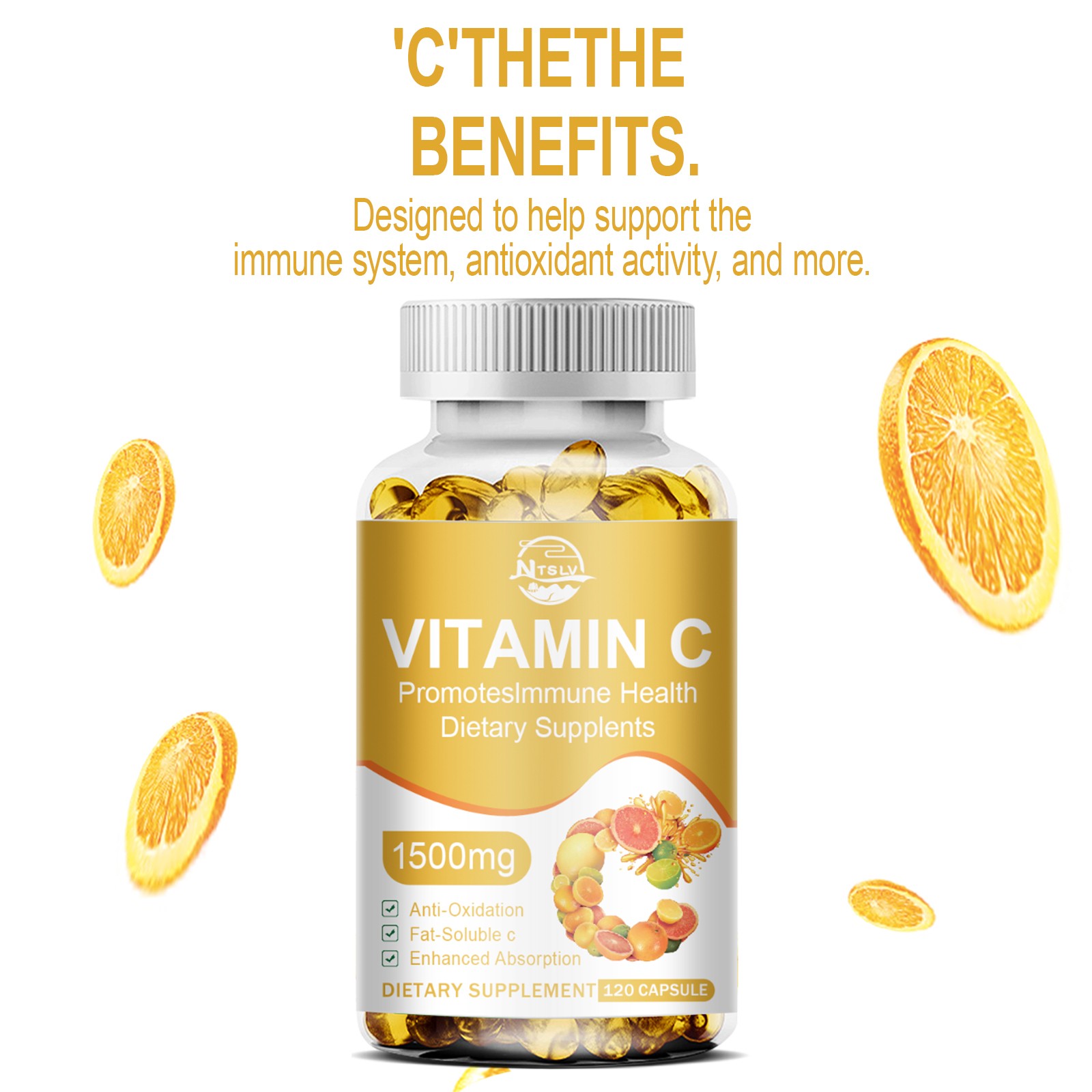 120 Vitamin C Anti-Aging Whitening & Sunscreen Anti-oxidation Heal Wounds Pills