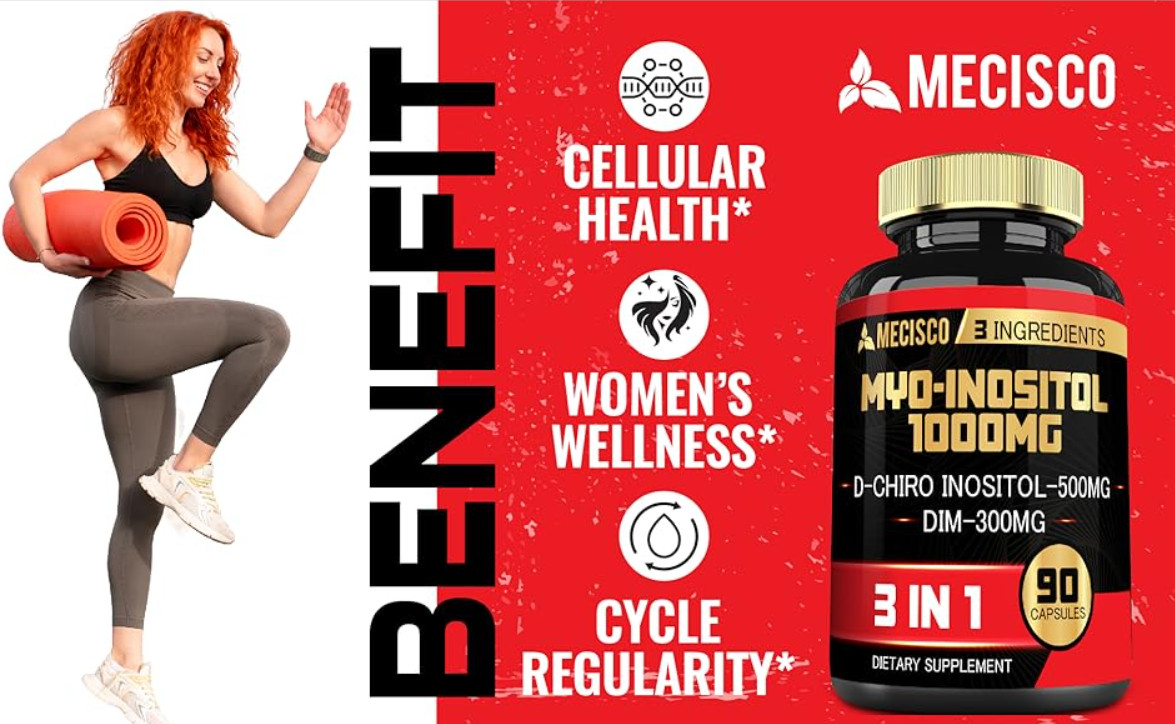 3in1 Myo-Inositol & D-Chiro Inositol Supplement with DIM – 90 Cap – 30 Days 3 PK