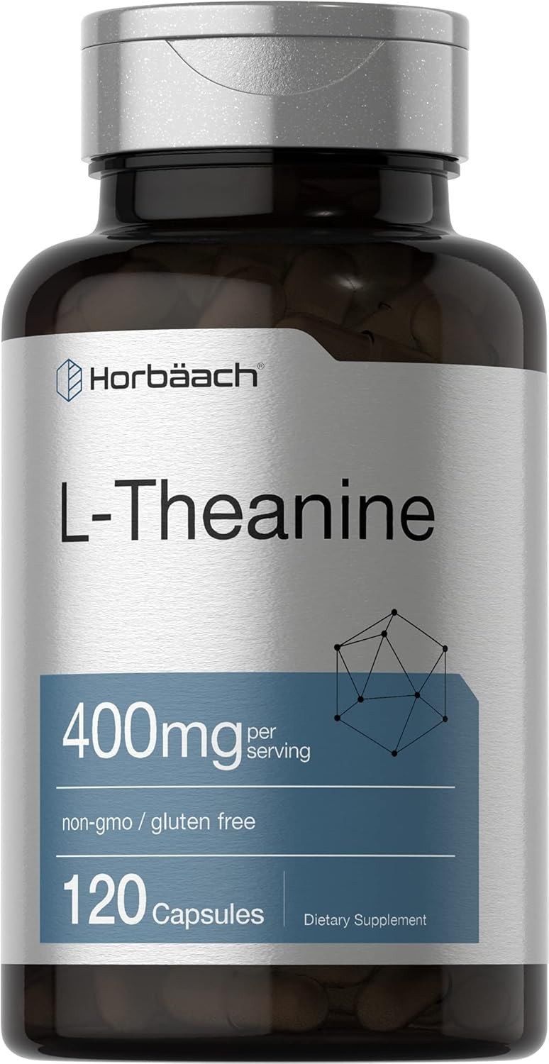L Theanine 400mg | 120 Capsules | Non-GMO & Gluten Free | by Horbaach