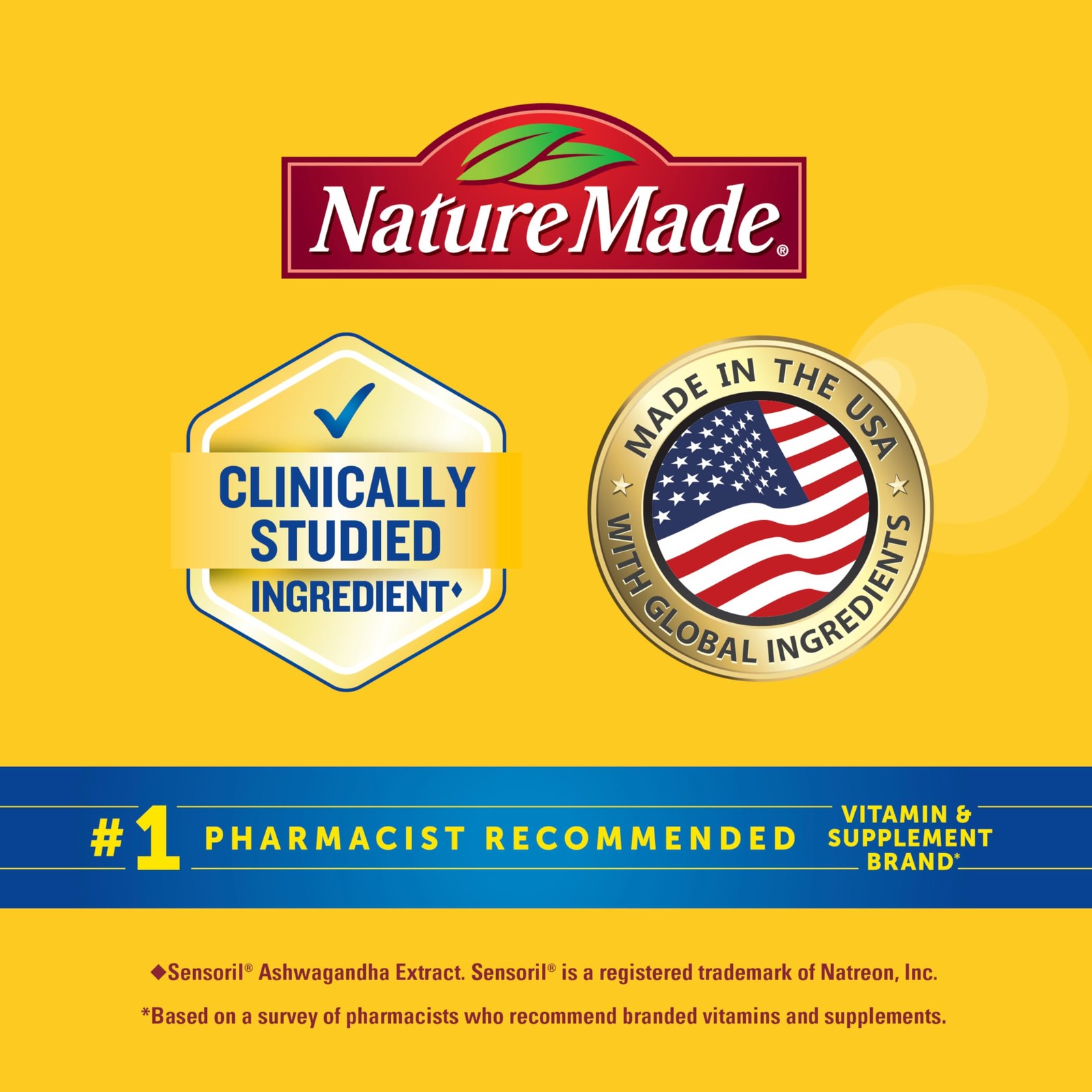 Nature Made Magnesium + Ashwagandha Capsules, Stress 60 Count (Pack of 1)