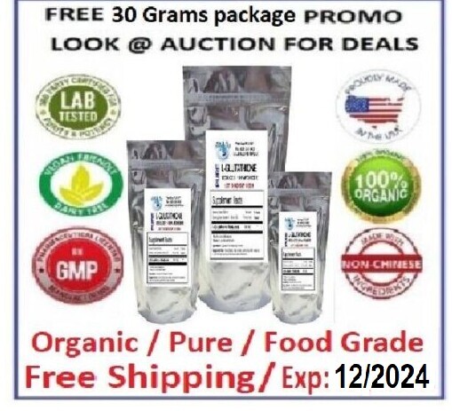 HEALTHY DROPS PURE 100% (GSH) GLUTATHIONE REDUCED POWDER ORGANIC Exp: 12/2026