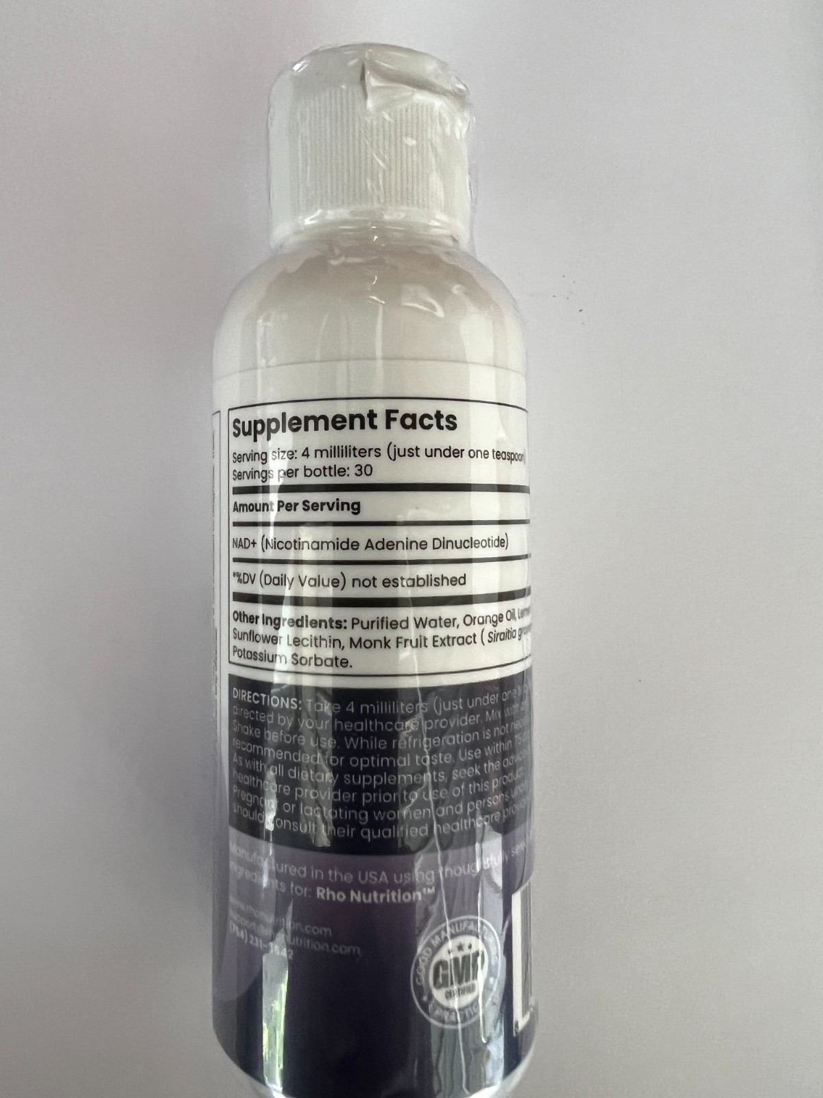 Rho Nutrition Liposomal NAD+ – Ultra High Absorption Liquid NAD+ 4 fl oz