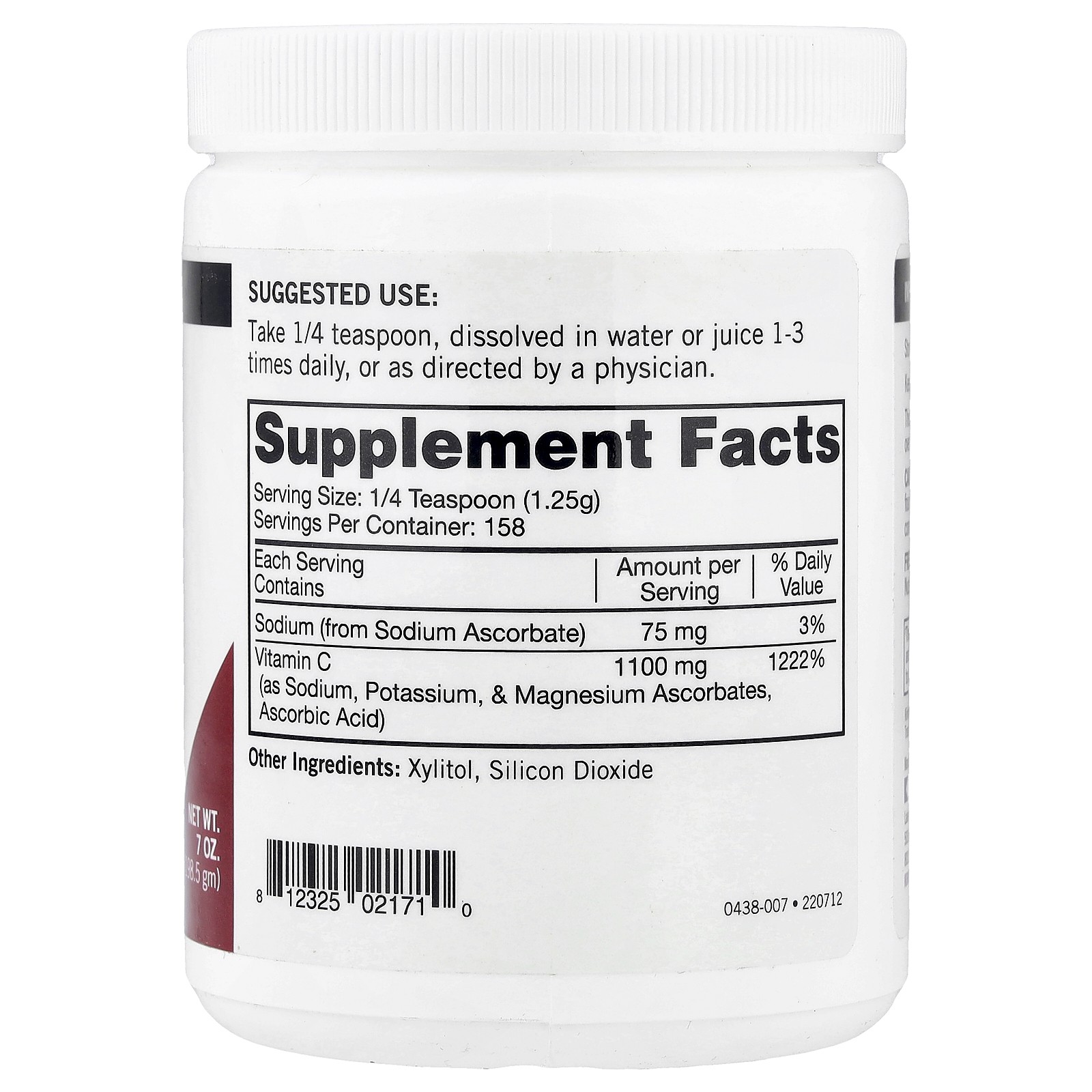 Kirkman Labs Buffered Vitamin C Powder Unflavored 7 oz 198 5 g Casein-Free,