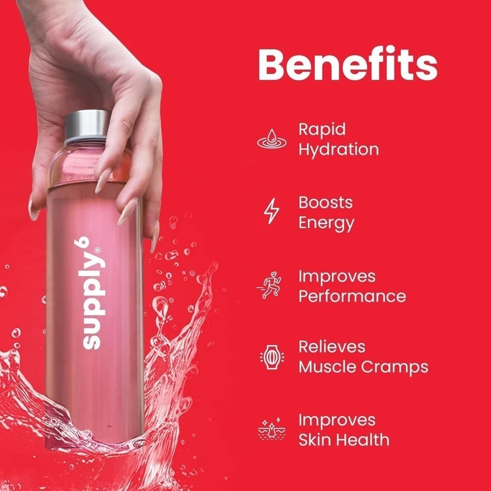 Supply6 Salts | Electrolyte Mix | Zero Added Sugar, (54 Servings, Watermelon) k3