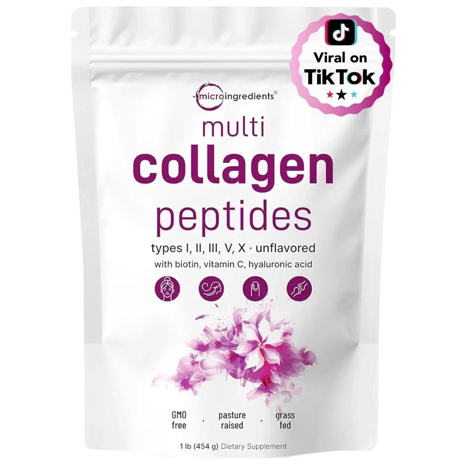 Micro Ingredients Multi Collagen Peptides I/II/III/V/X + HA, Biotin US SELLER
