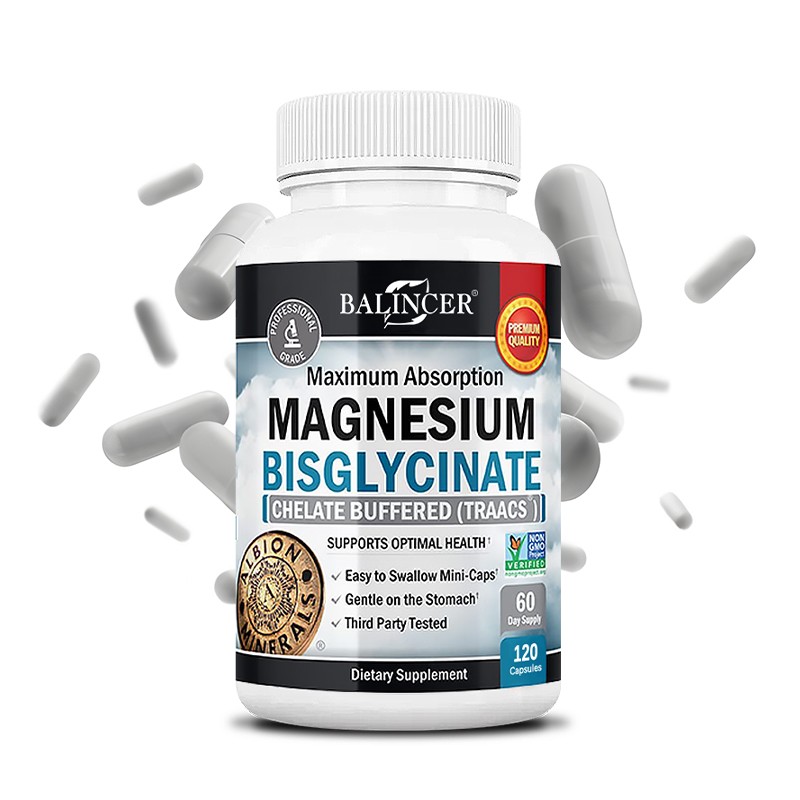 Magnesium Bisglycinate 400mg | 120 Capsules | Buffered Supplement | by Balincer