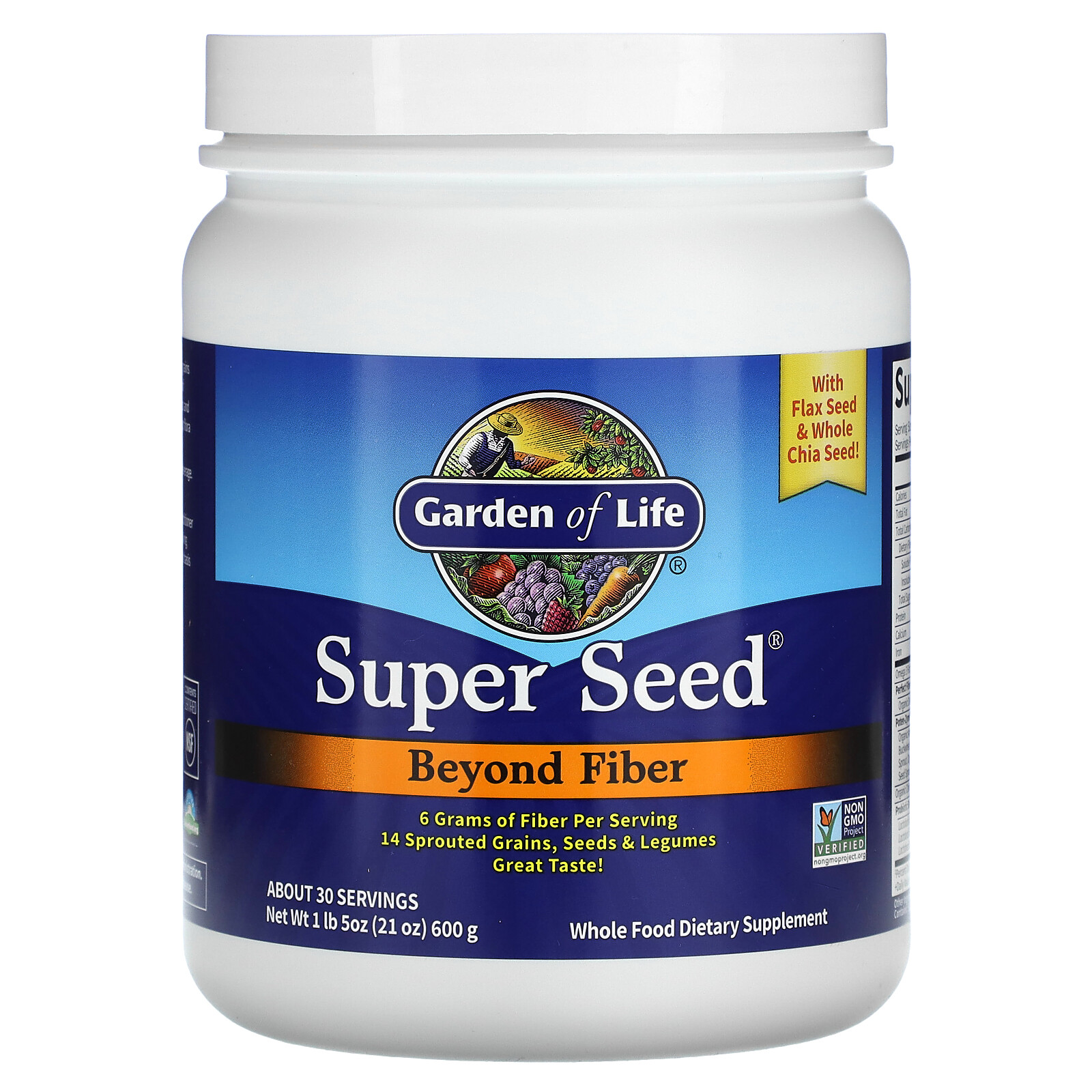 Garden of Life Super Seed Beyond Fiber 1 lb 5 oz 600 g Vegetarian , Whole Food