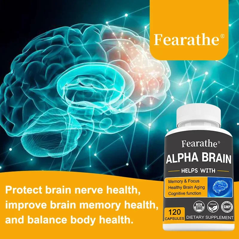 Brain Support Capsules Vitamin B6 Focus Memory & Mental Clarity Supplement