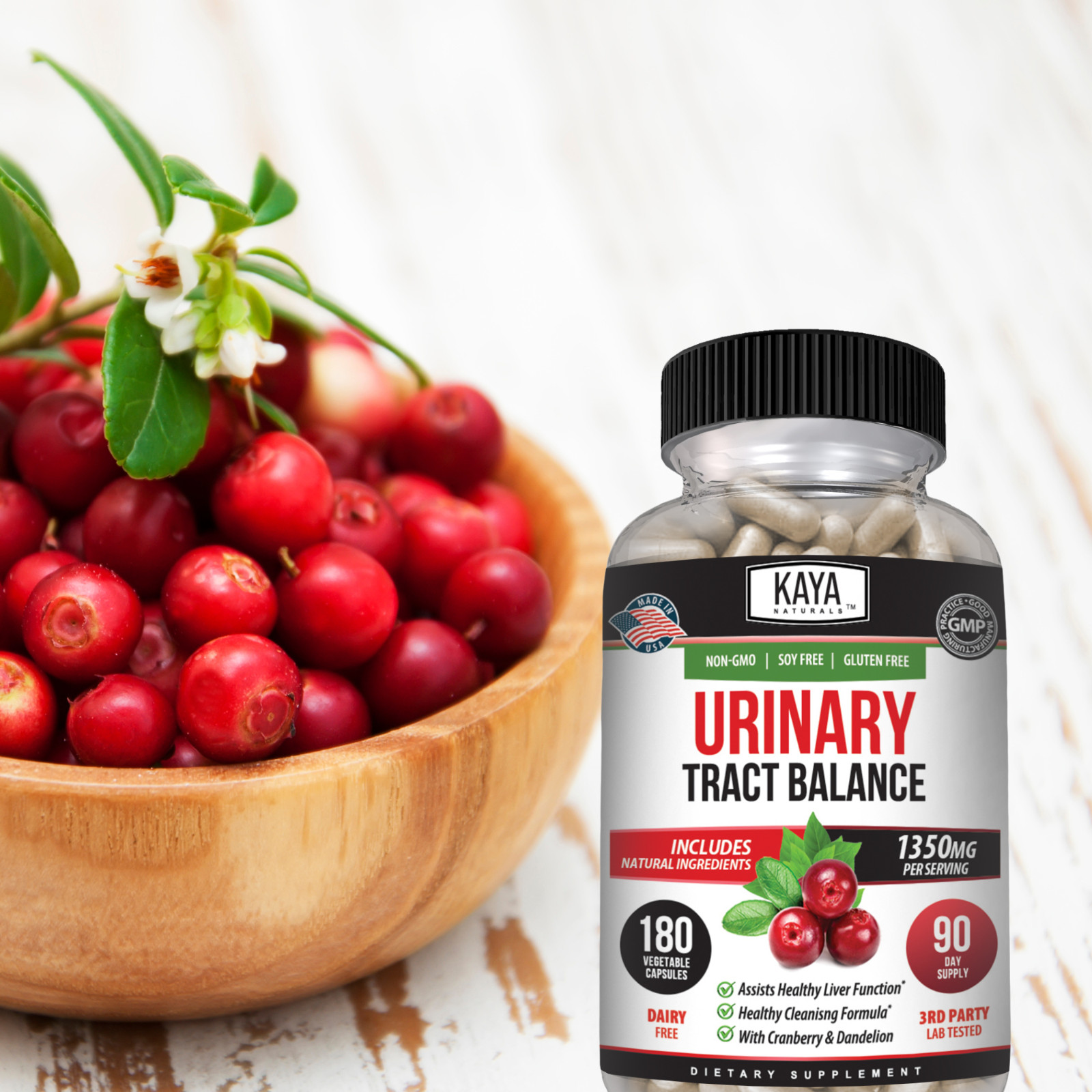 Urinary Tract Balance D Mannose Powder Cranberry Hibiscus Flower Dandelion Root
