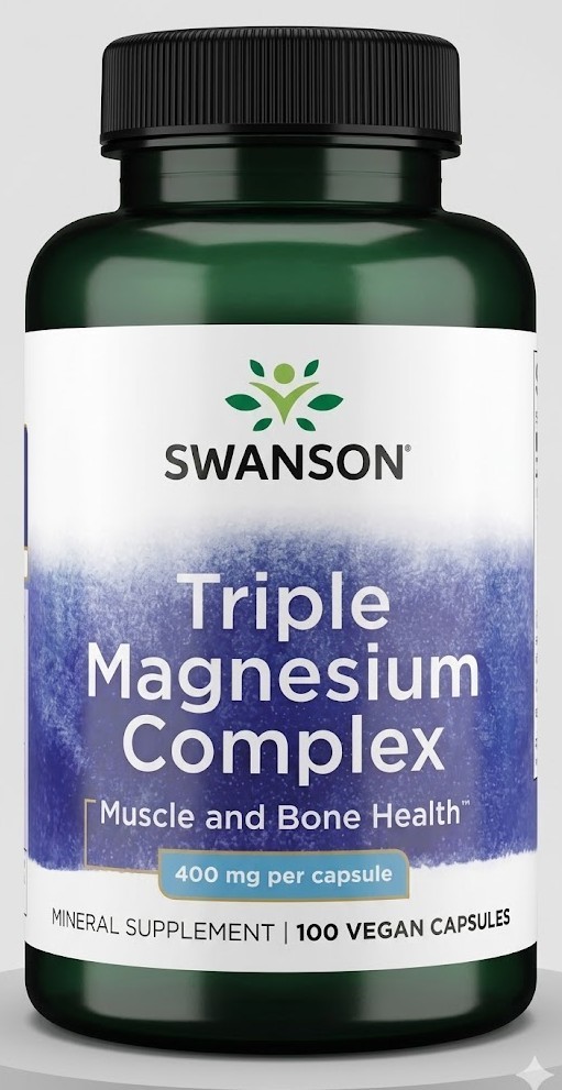 Triple Magnesium Complex 400 mg, 100 Vegan Capsules